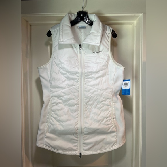 Womens Large Columbia Mix It Around Long Vest II White Omni-Shield Lined New Tag - Picture 1 of 15